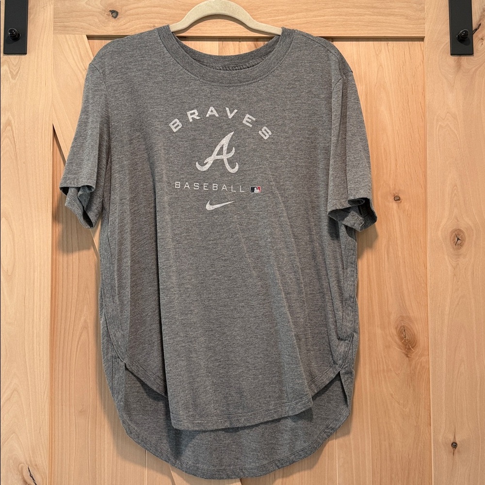 Nike Gray Braves Baseball Tee (MLB Authentic Collection)